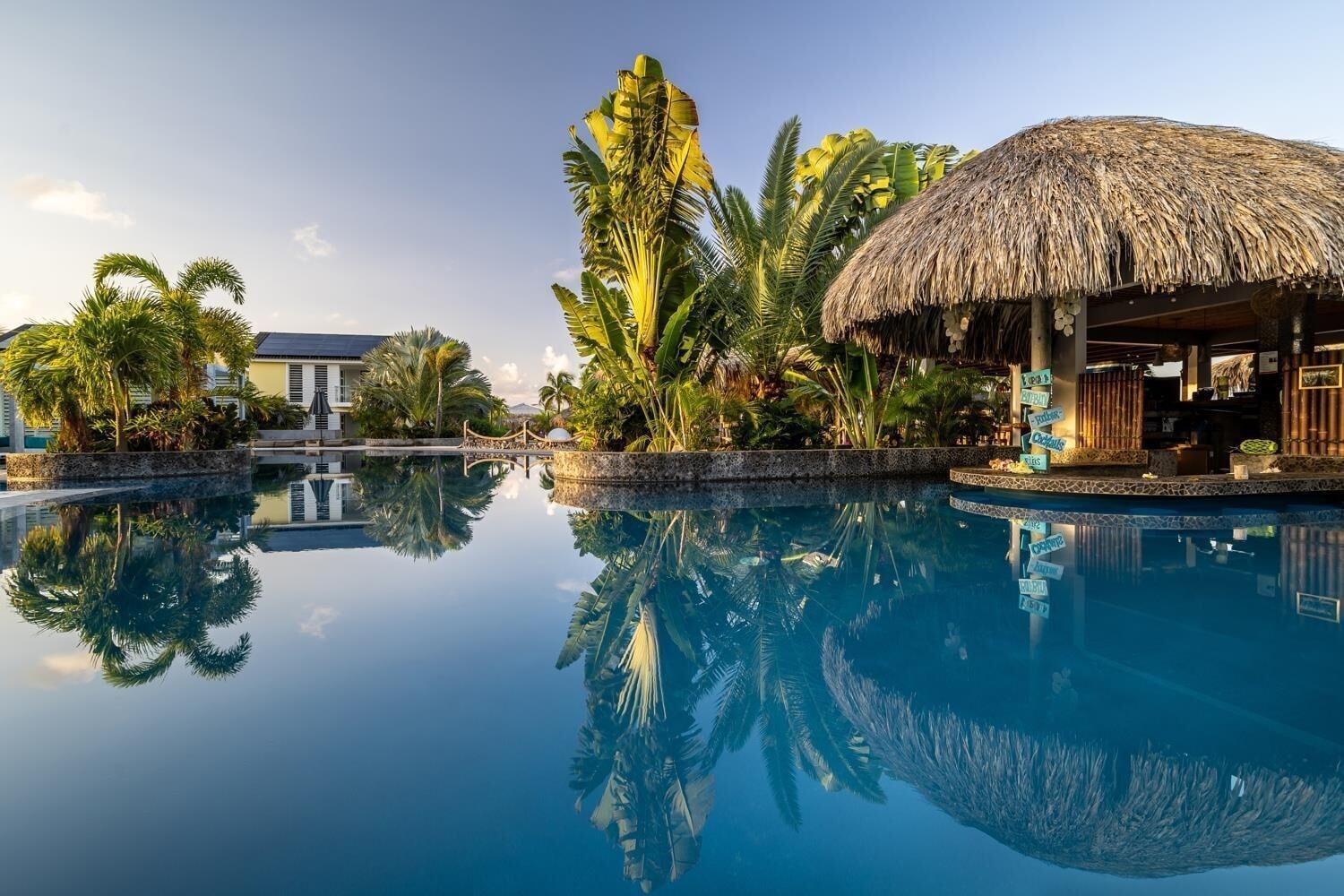 Vista Piscina Delfins Beach Resort Bonaire, Tapestry Collection by Hilton