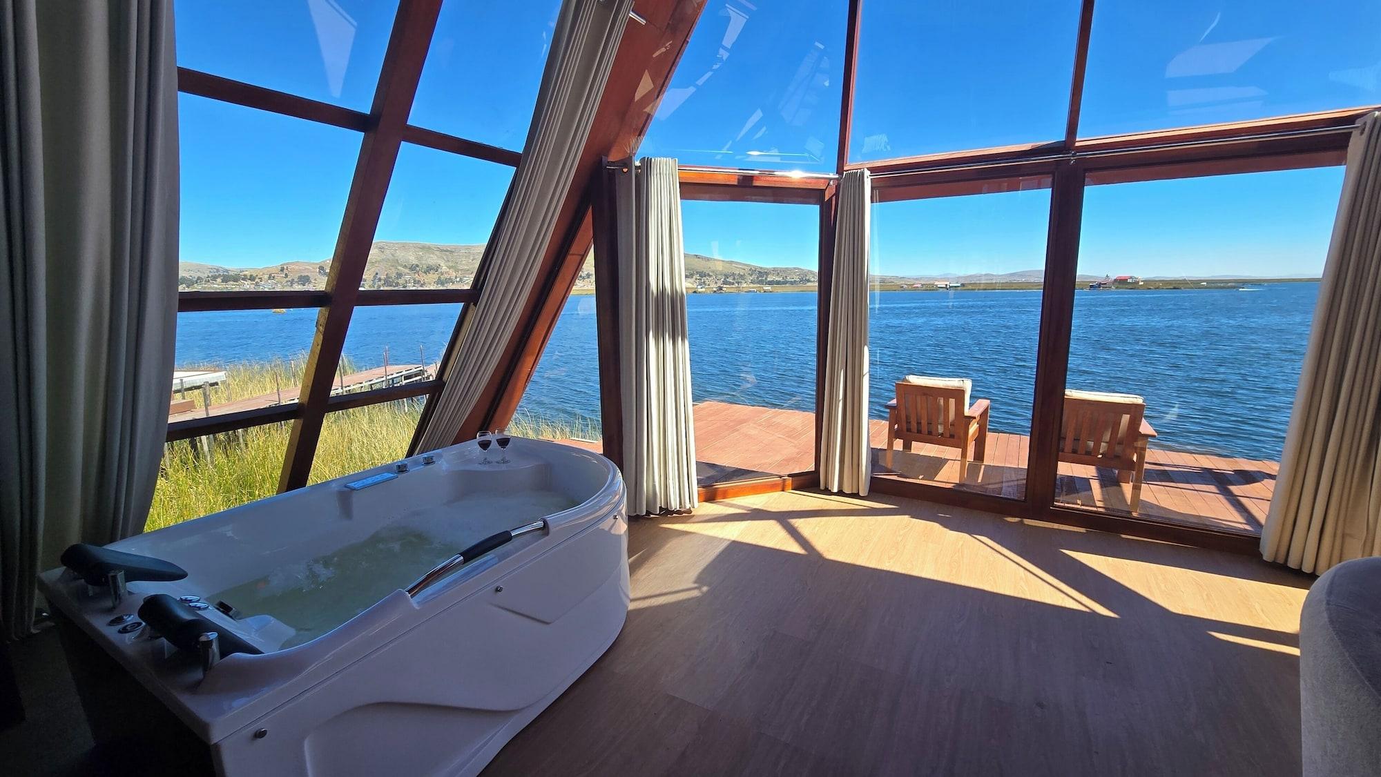 Vista Piscina casitas del titicaca peru