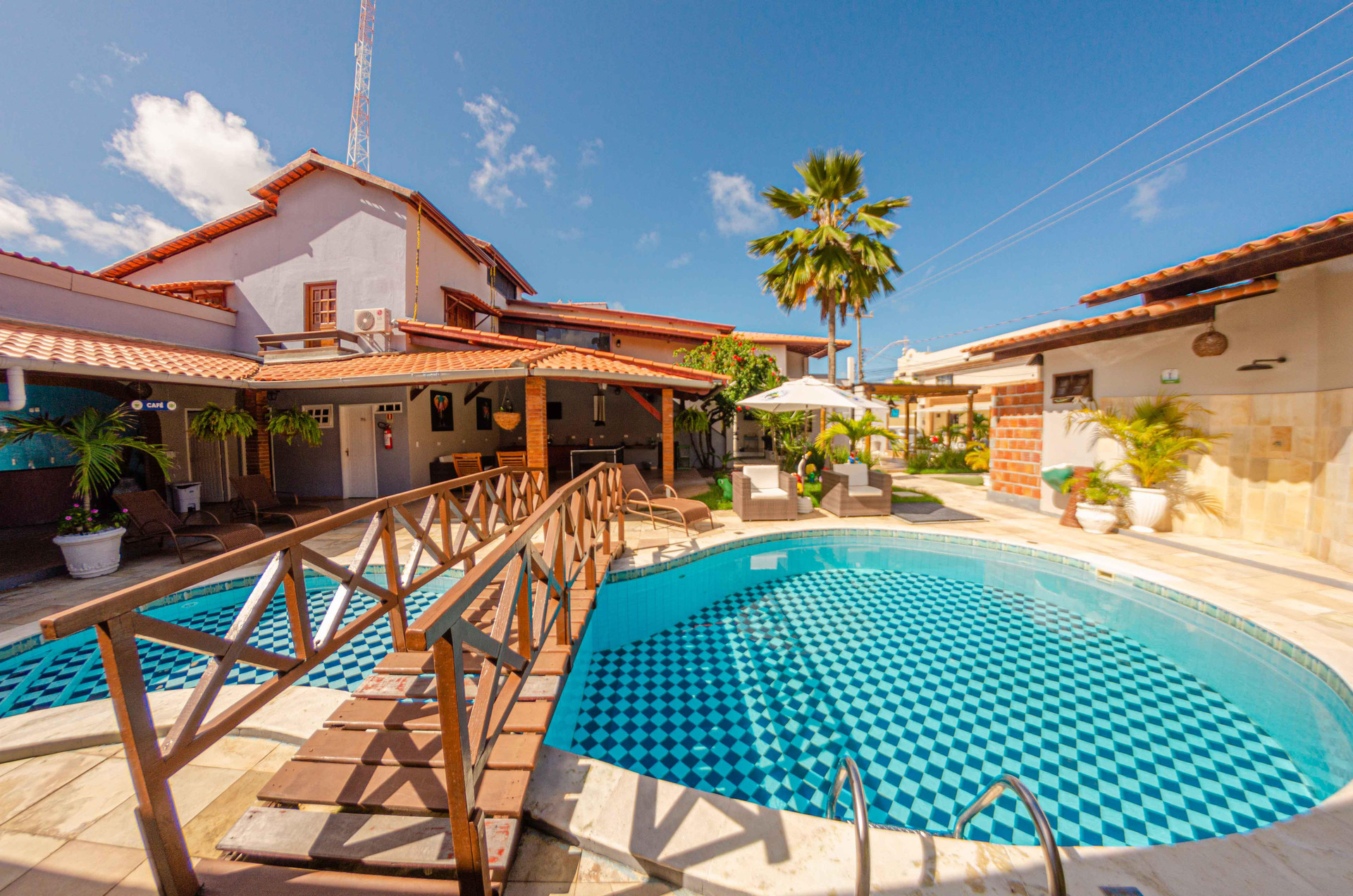 Vista Piscina Pousada Sete Mares
