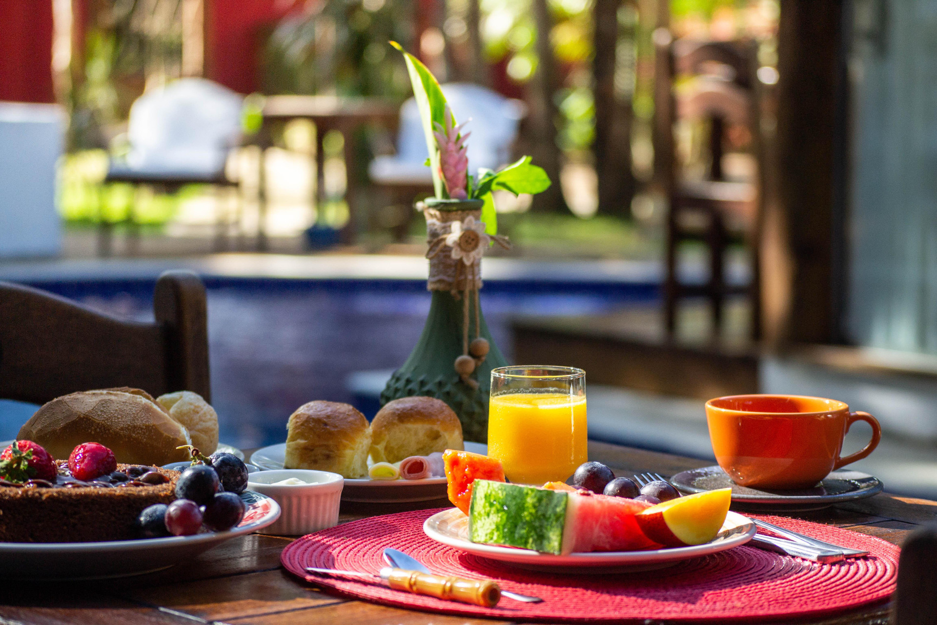 Área de desayuno Pousada Casa de Sapê