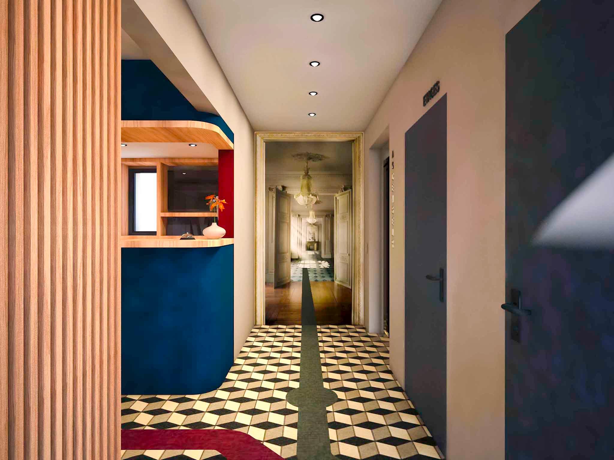Vista Lobby ibis Styles Clamart Gare Grand Paris