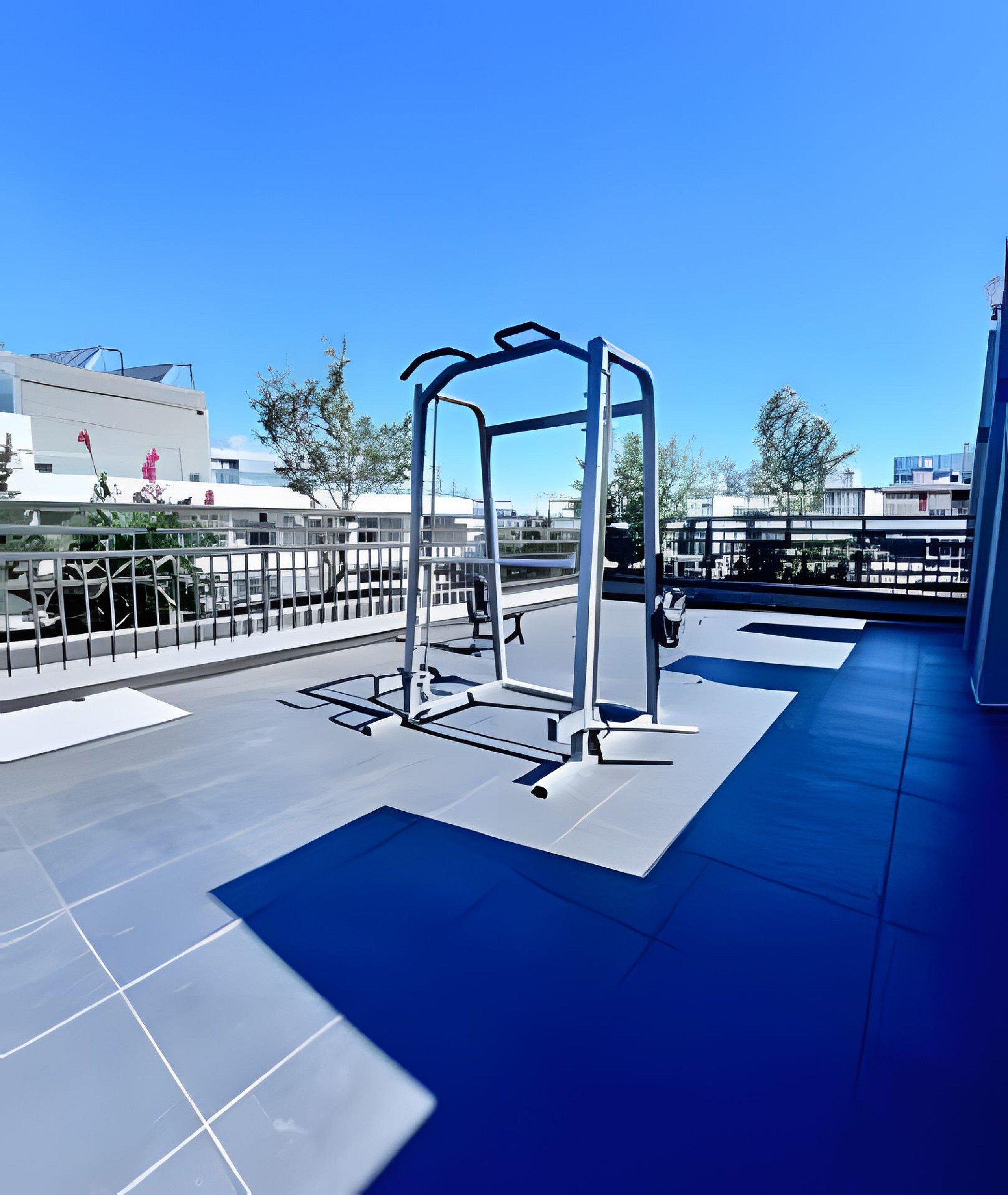 Vista Piscina Elegante y moderno estudio