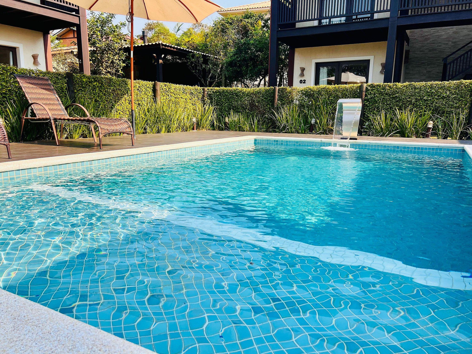 Vista Piscina Pousada Rosa 08 - Piscina aquecida, Café da manhã Gourmet