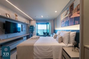 Renta Vacacional - Conforto em studio com mar à vista na Armação