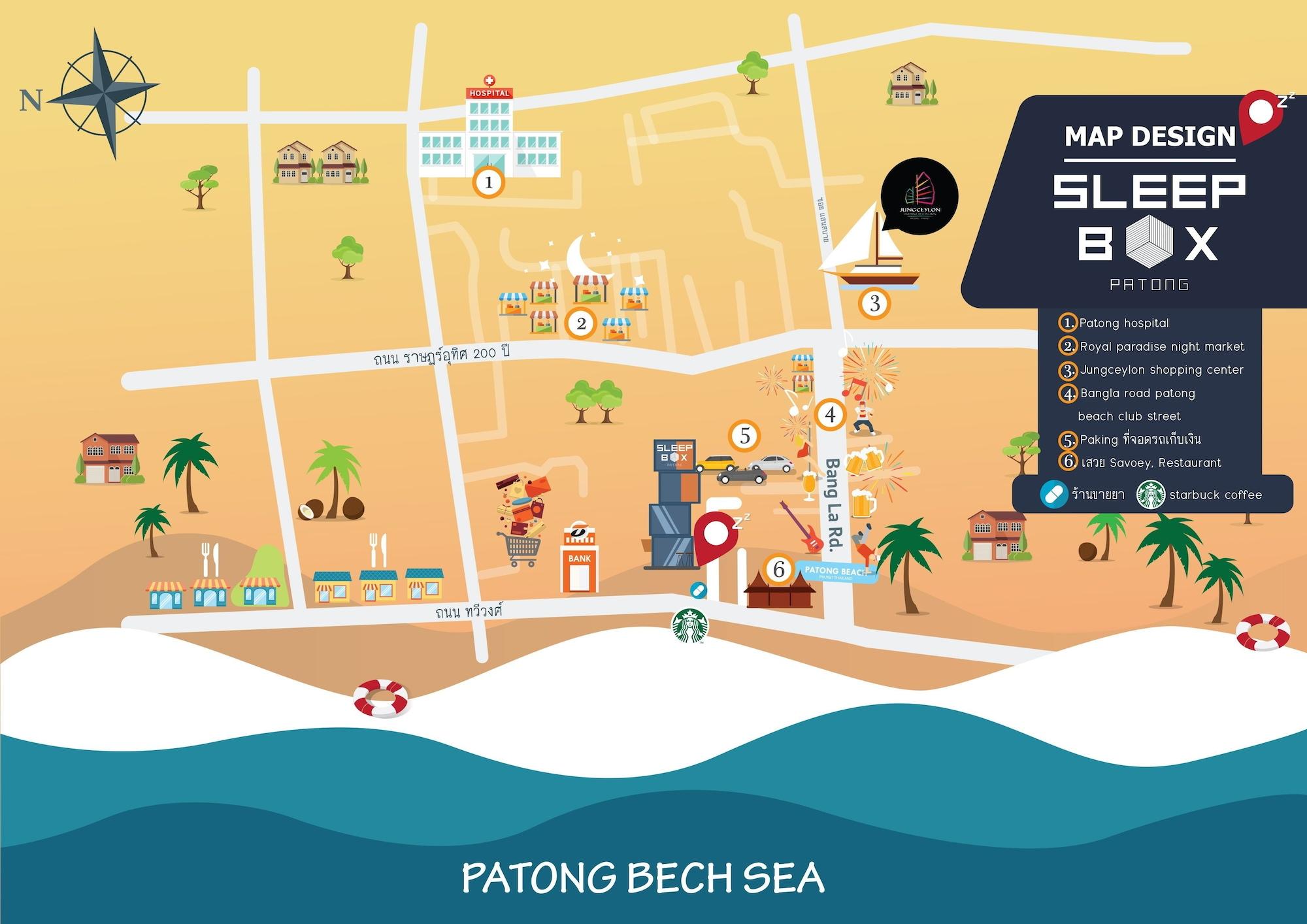 Vista Exterior Sleep Box Patong - Hostel