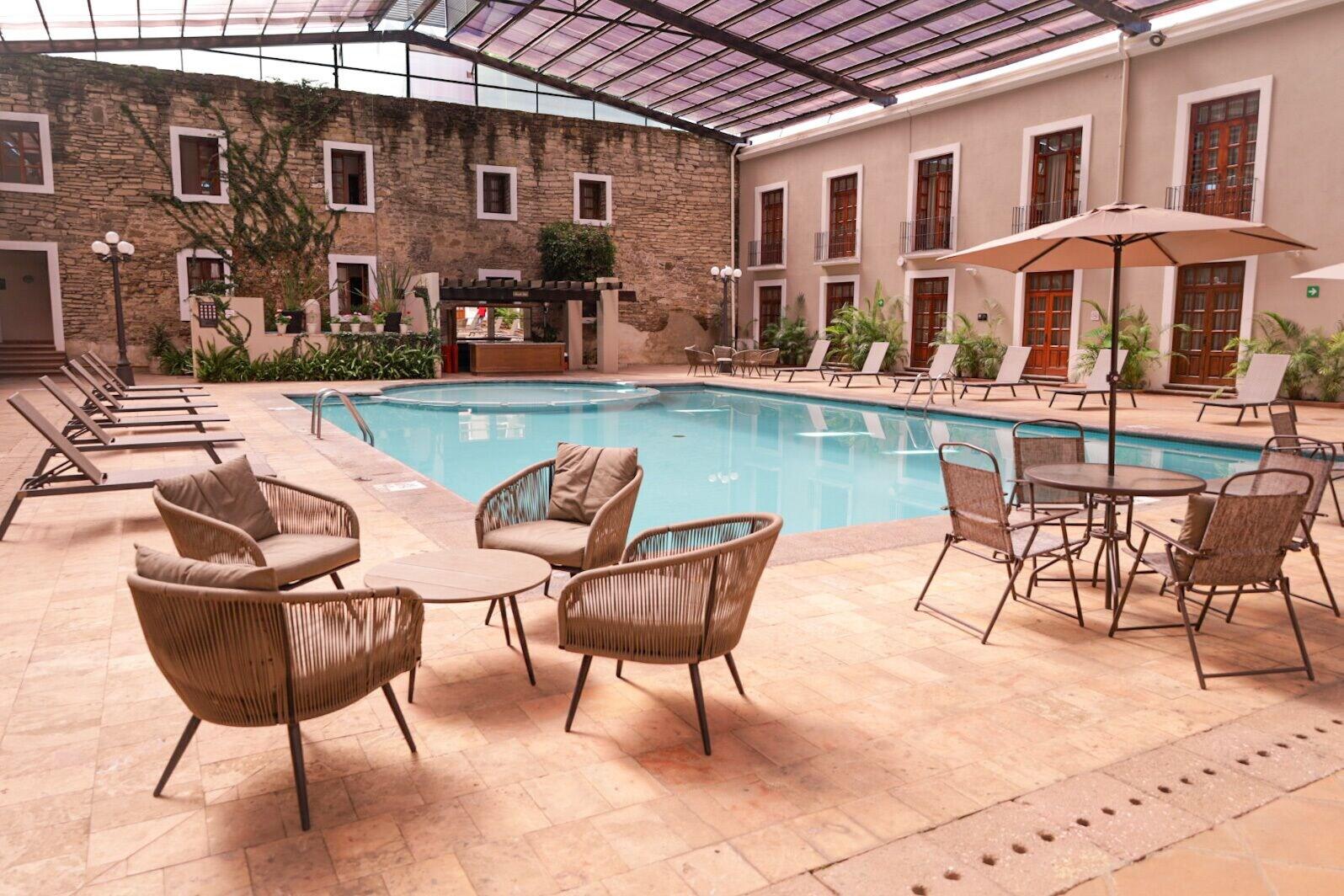 Vista Piscina Hotel San Francisco Tlaxcala