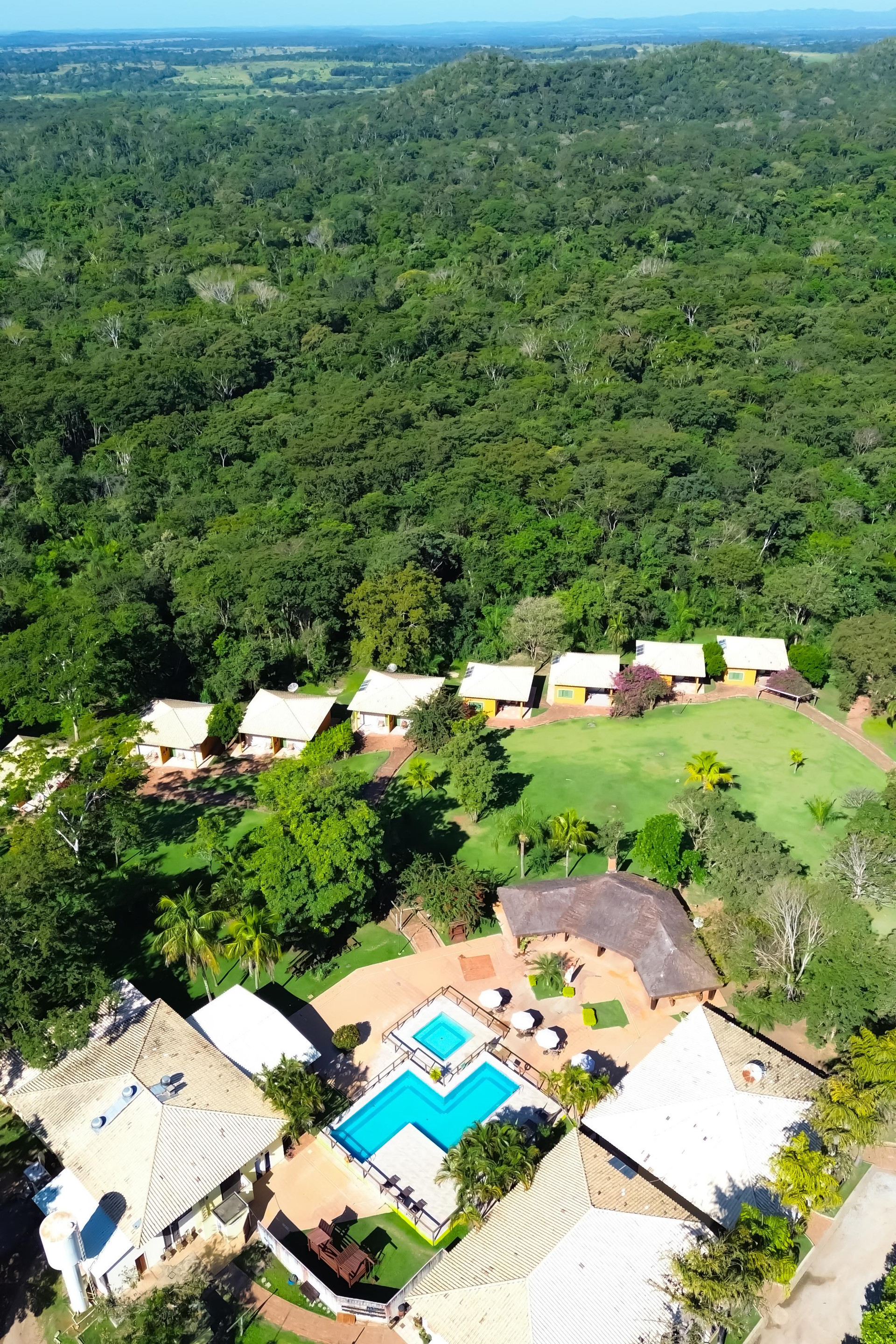 Vista da fachada Hotel Fazenda Cachoeira Serra da Bodoquena