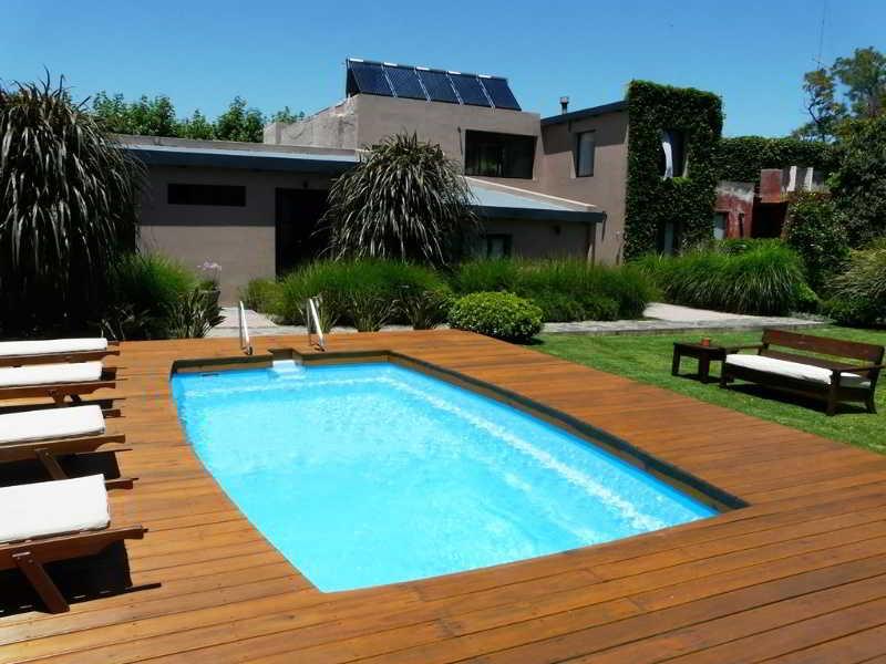 Vista da piscina Posada El Capullo