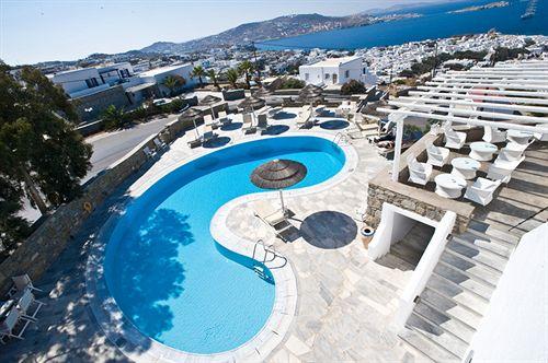 Vista da piscina Hermes Mykonos Hotel
