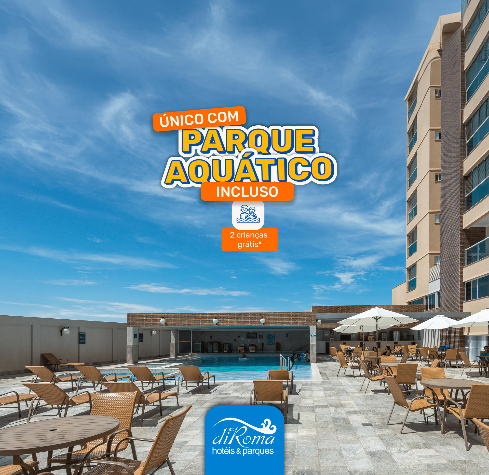 Vista Exterior DiRoma Piazza - Direto com o Grupo DiRoma - acesso ao Acqua Park com café da manhã