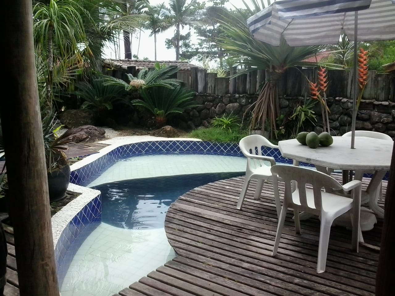 Vista Piscina Casa das Palmeiras Pé Na Areia