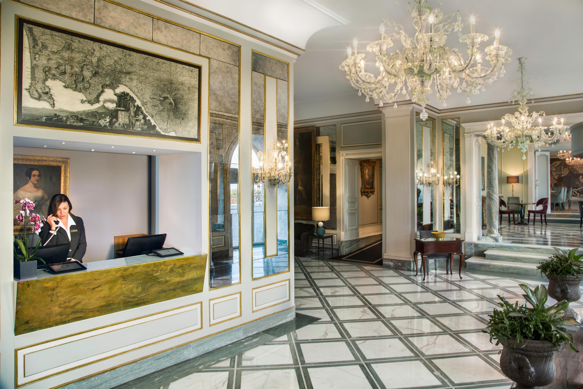 Vista Lobby Grand Hotel Santa Lucia