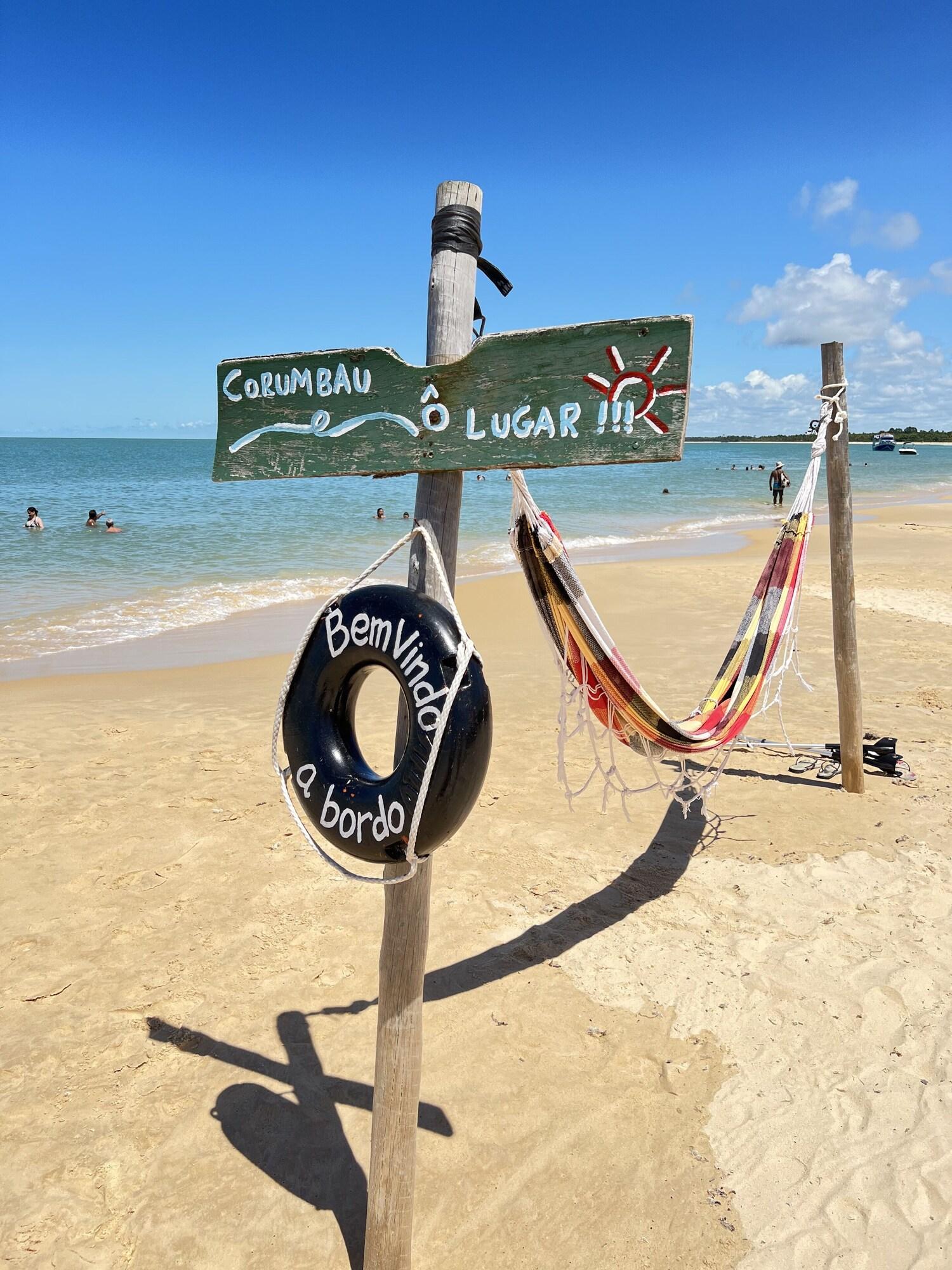 Instalaciones Recreativas Casa Arara Amarela 2 Quartos no Recando Araras de Corumbau 5 Min da Praia