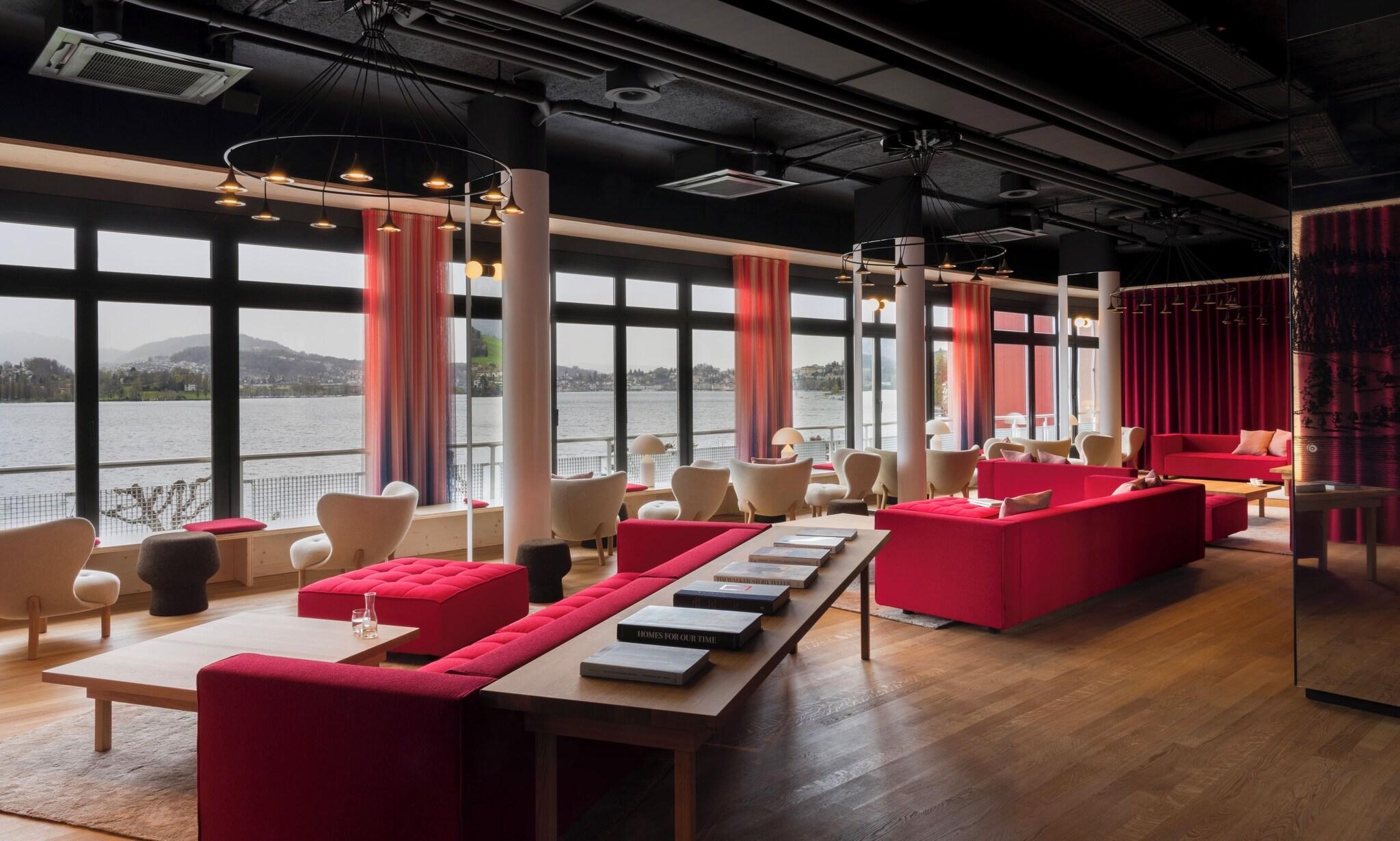 Vista Lobby HERMITAGE Lake Lucerne - Beach Club & Lifestyle Hotel