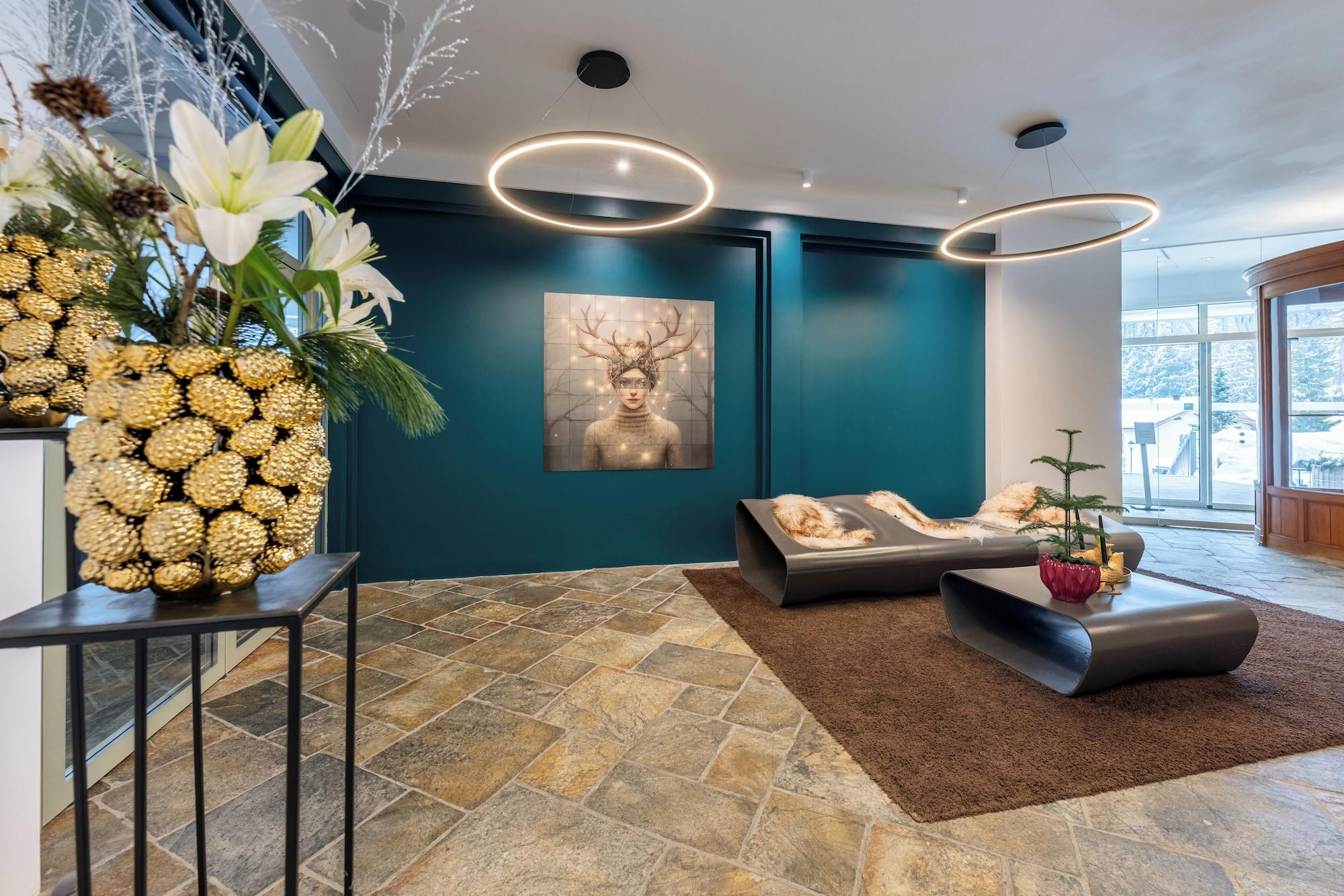 Vista Lobby Hotel Schweizerhof Sils Maria, a Faern Collection Hotel