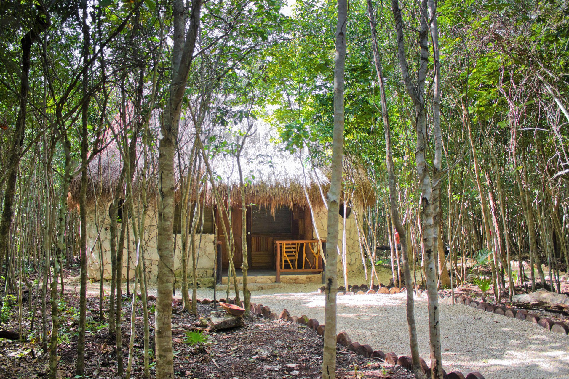 Vista Lobby Aldea Maya-Ha Cabañas con cenotes