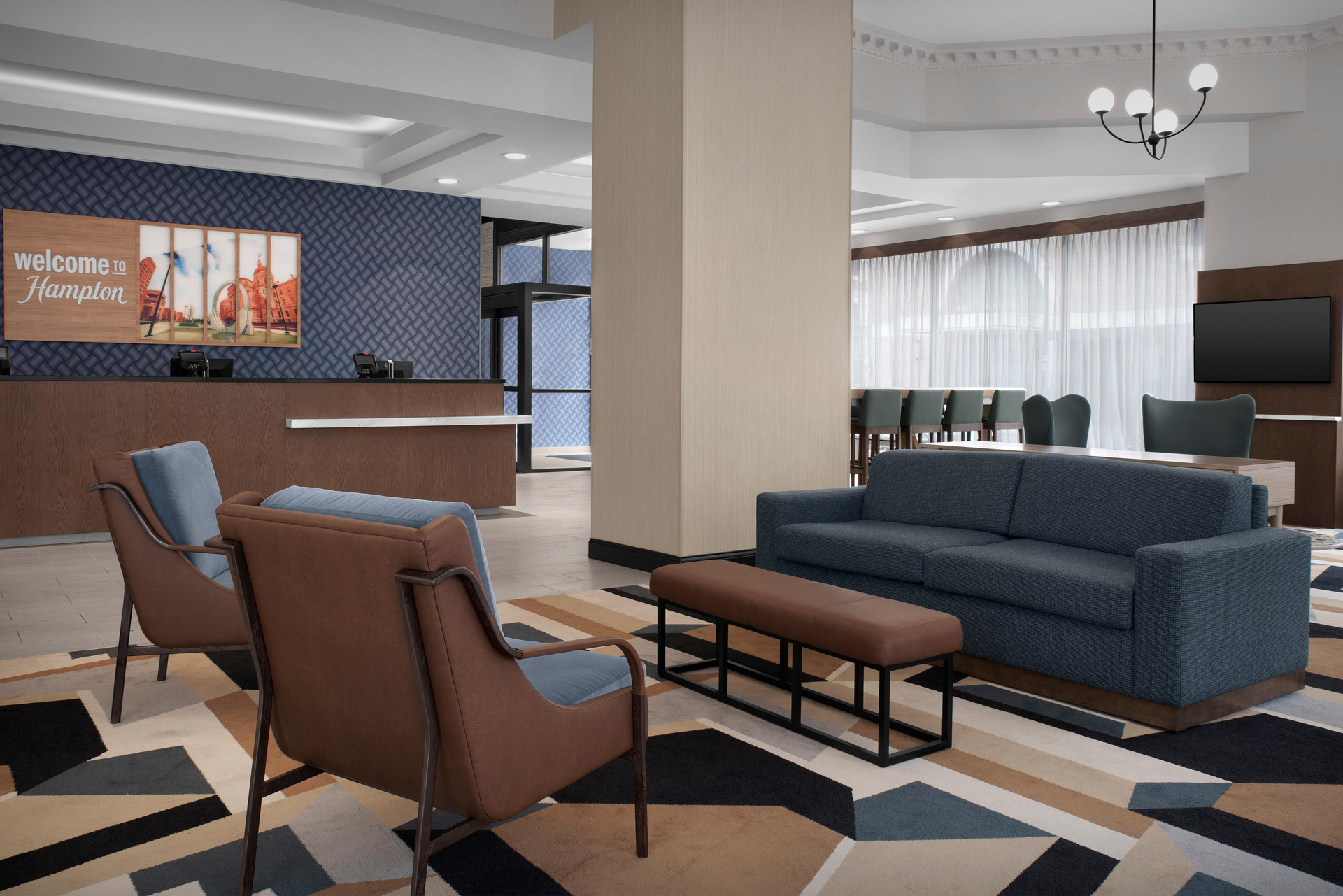 Vista Lobby Hampton Inn Indianapolis Downtown Across from Circle Centre