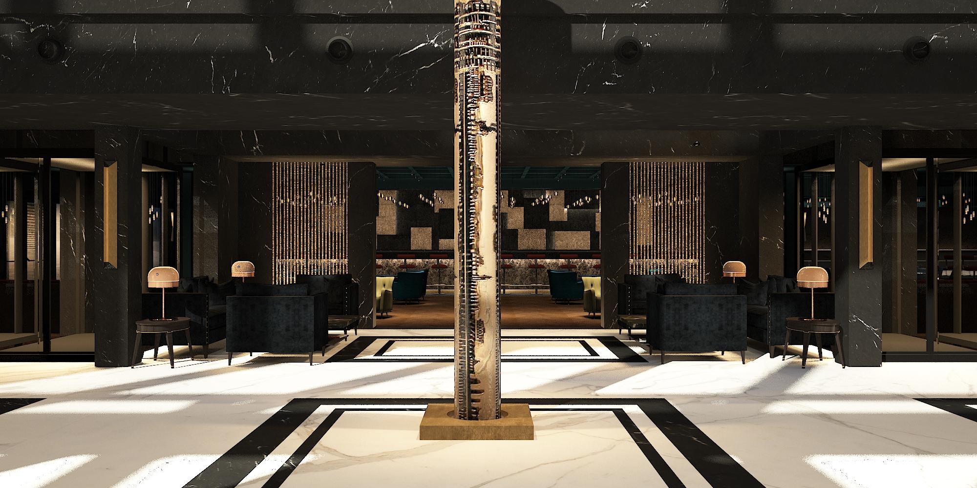 Vista Lobby Hilton Rome Eur La Lama