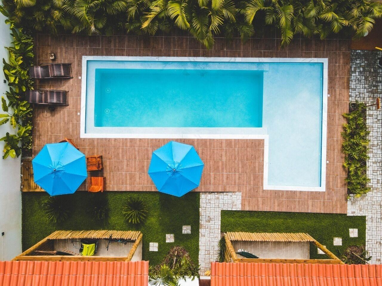 Vista Piscina Pousada Vila Mangaba