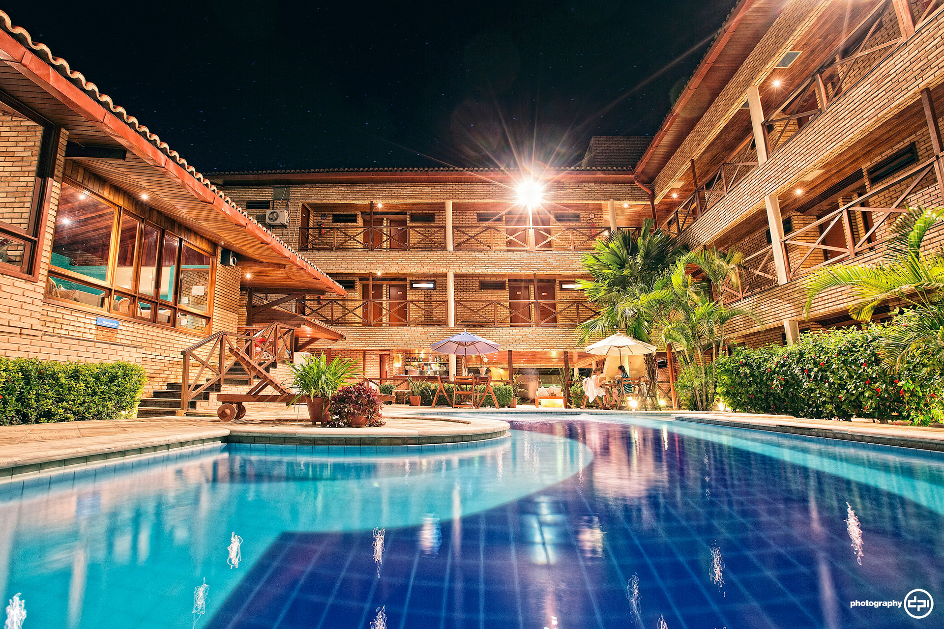 Vista da piscina Hotel Areias Belas
