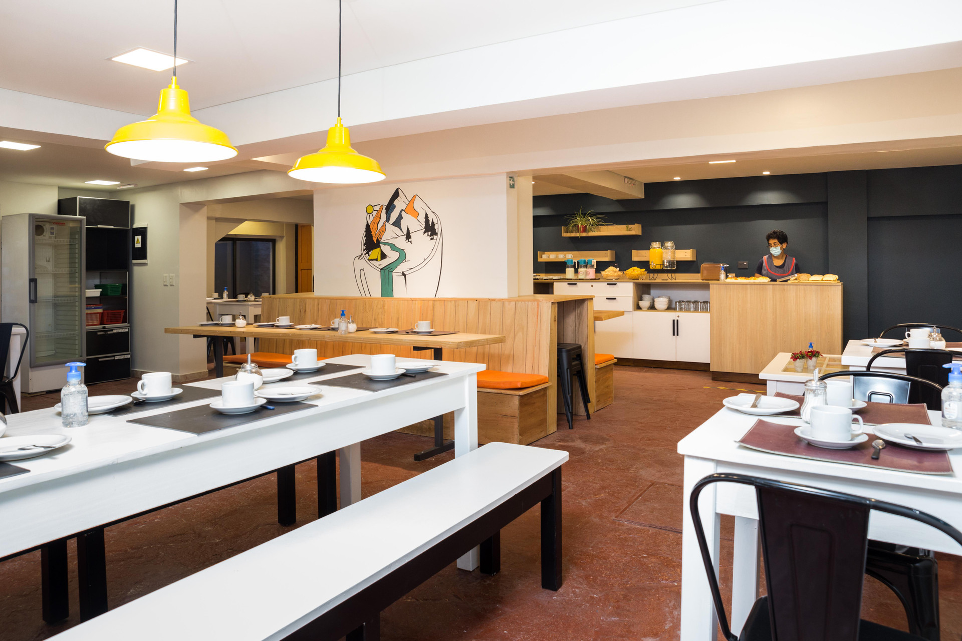 Área de desayuno Los Troncos Hostel Boutique