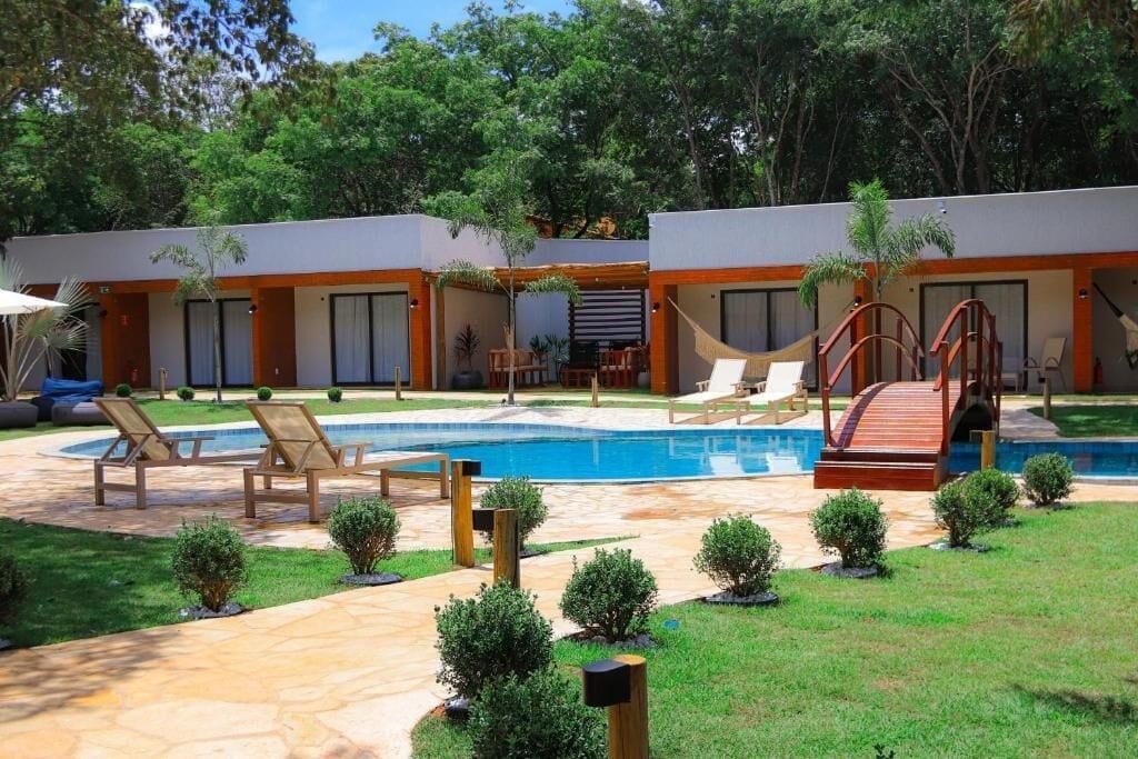 Vista Piscina POUSADA BOSQUE DA SERRA