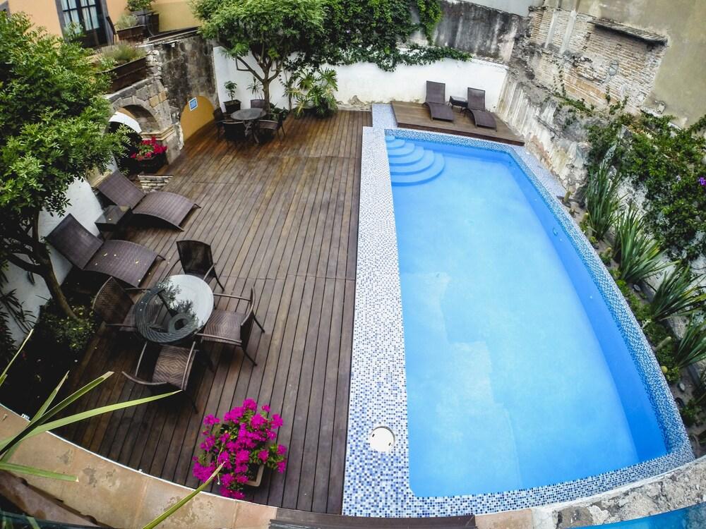Vista da piscina Hotel Boutique Hacienda Guadalupe