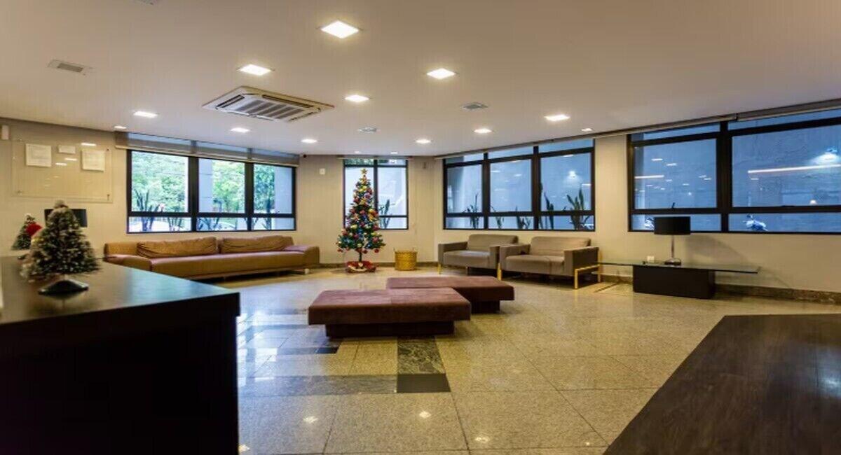 Vista Lobby Flat completo no Centro de Floripa