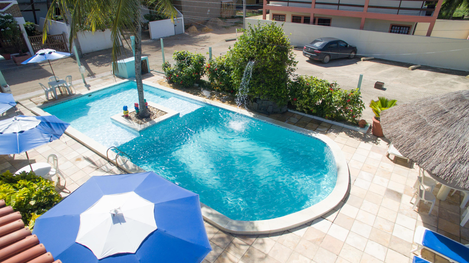 Vista da piscina Pousada Shalom Beach