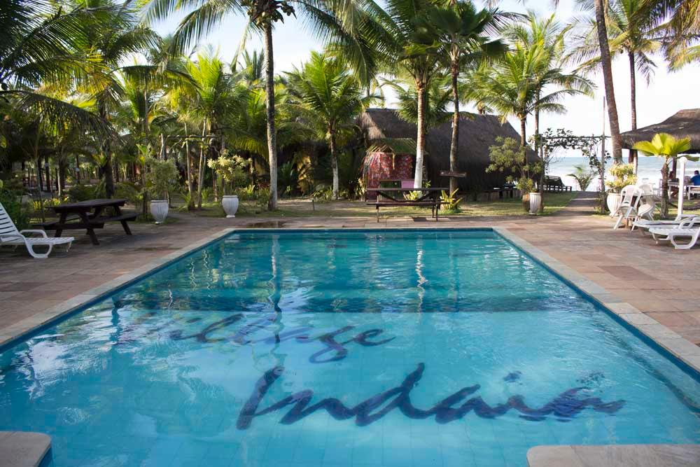 Vista da piscina Indaia Eco Village