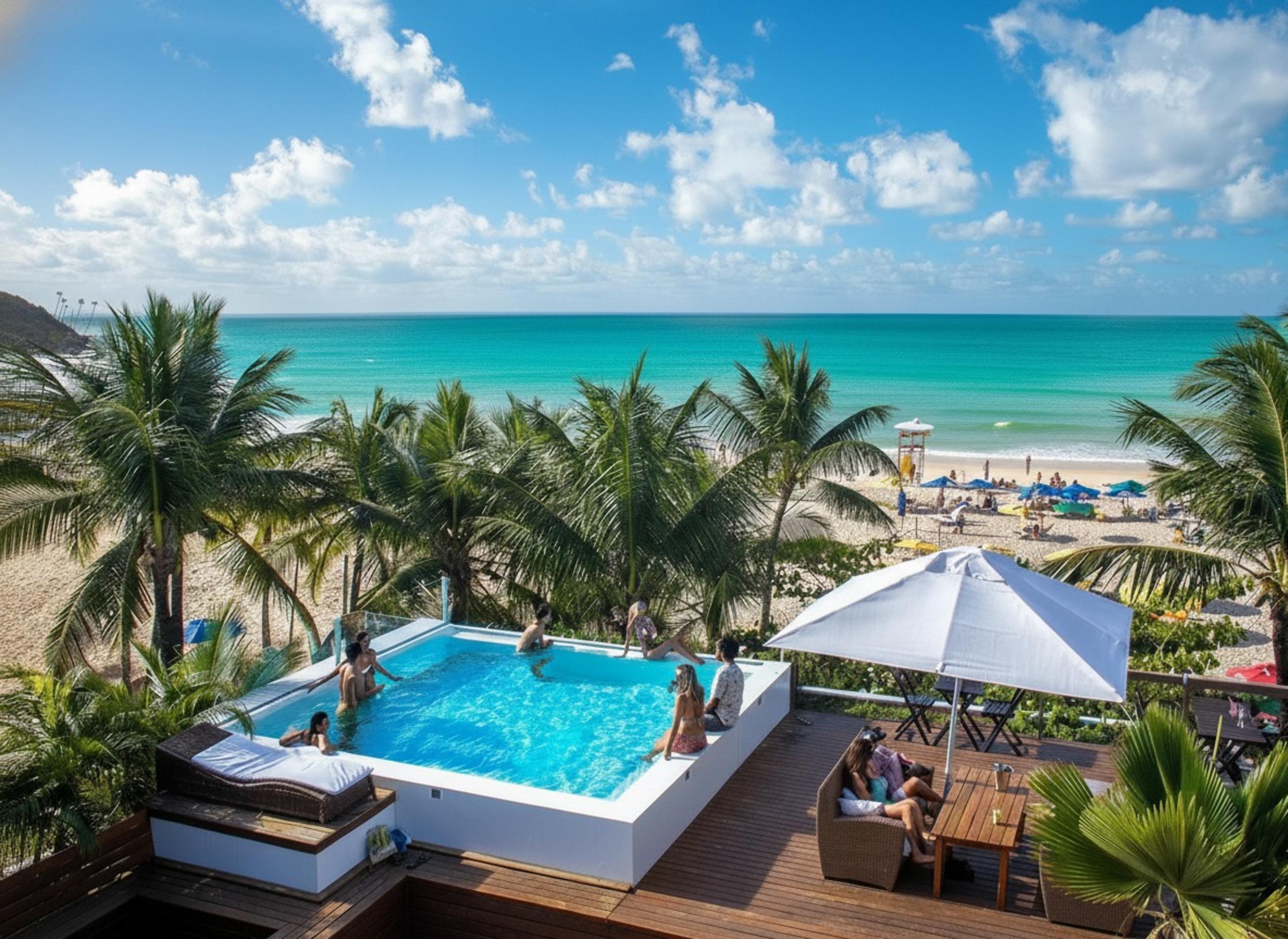 Vista Piscina Sambass Pousada