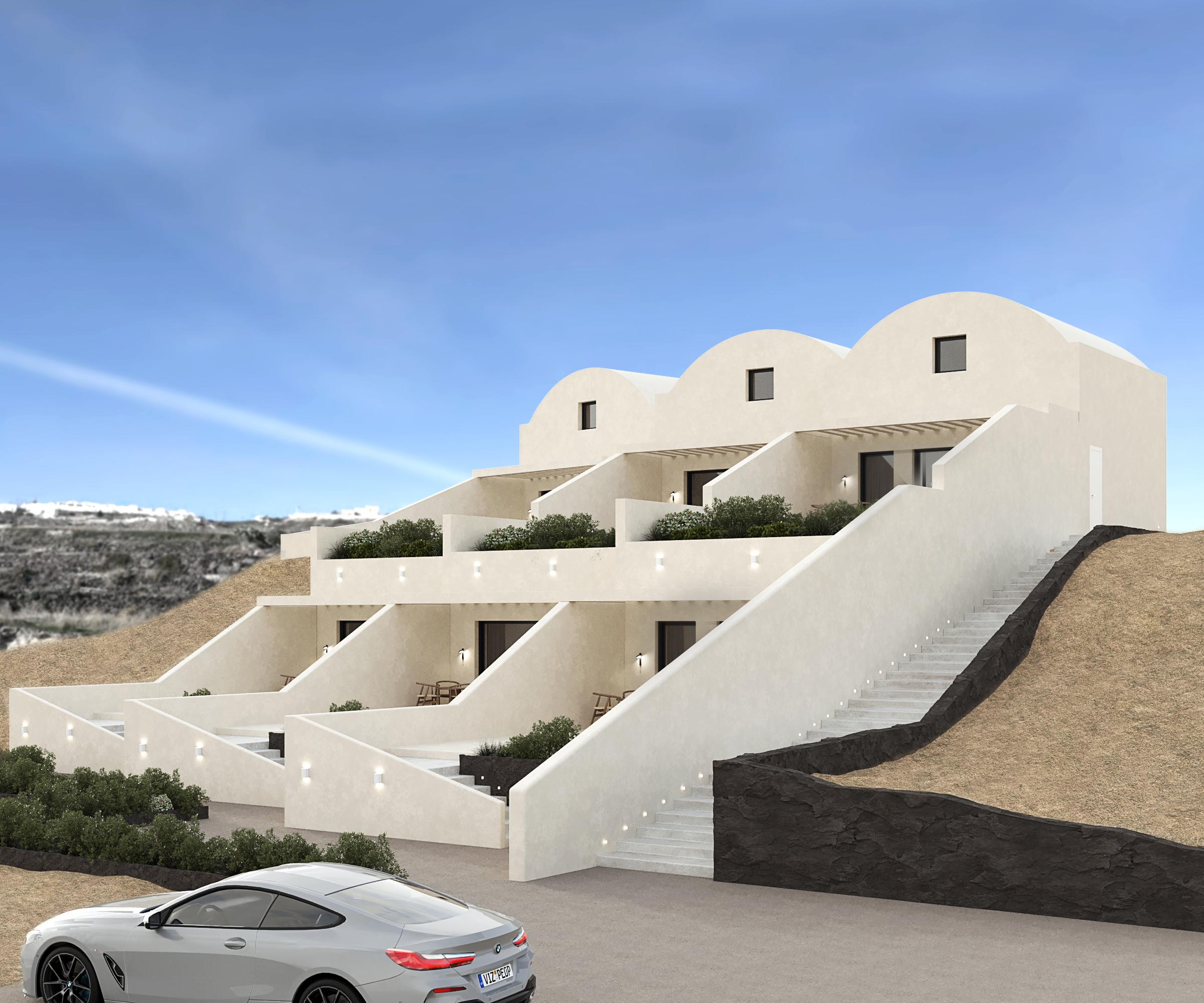 Vista Exterior Pnoé Luxury Suites