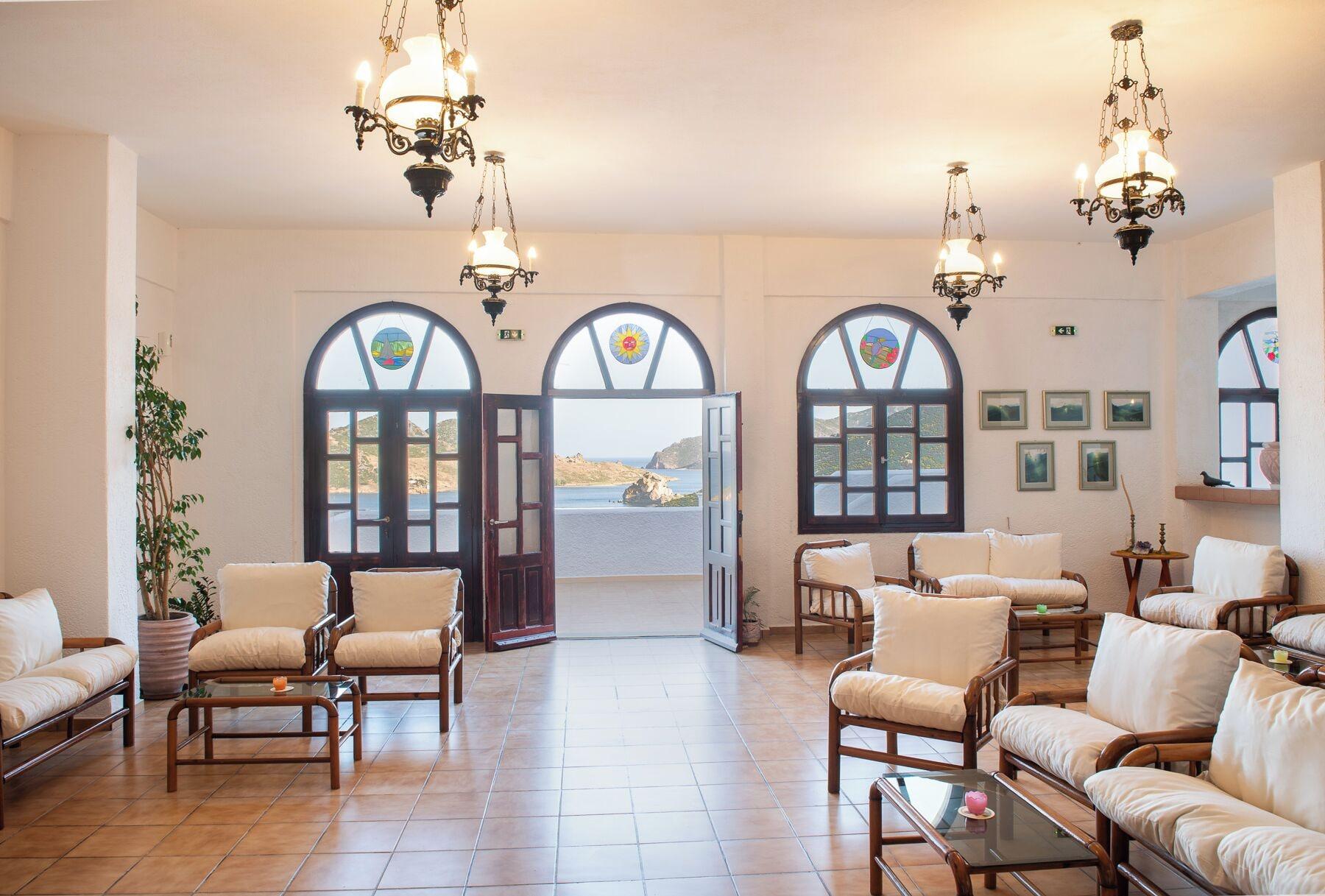 Vista Lobby Golden Sun Hotel Patmos
