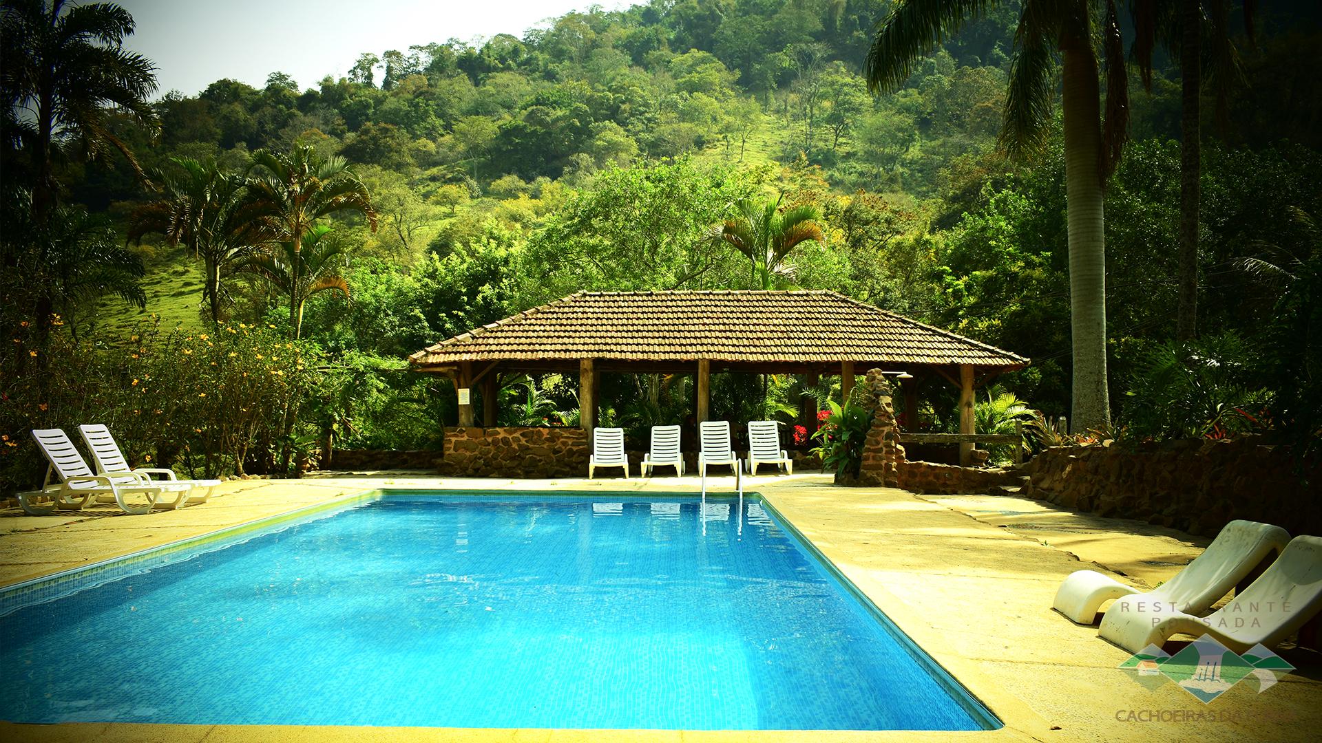 Vista Piscina Restaurante Pousada Cachoeiras da Furna