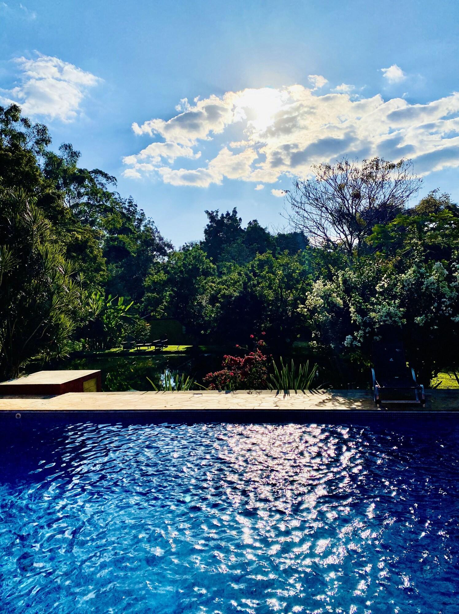 Vista Piscina Sítio Rio Gouveia