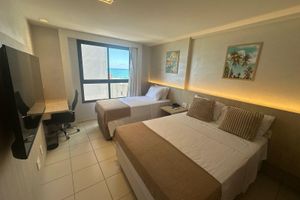 Departamentos - Flat em Ponta Nega com vista para o mar