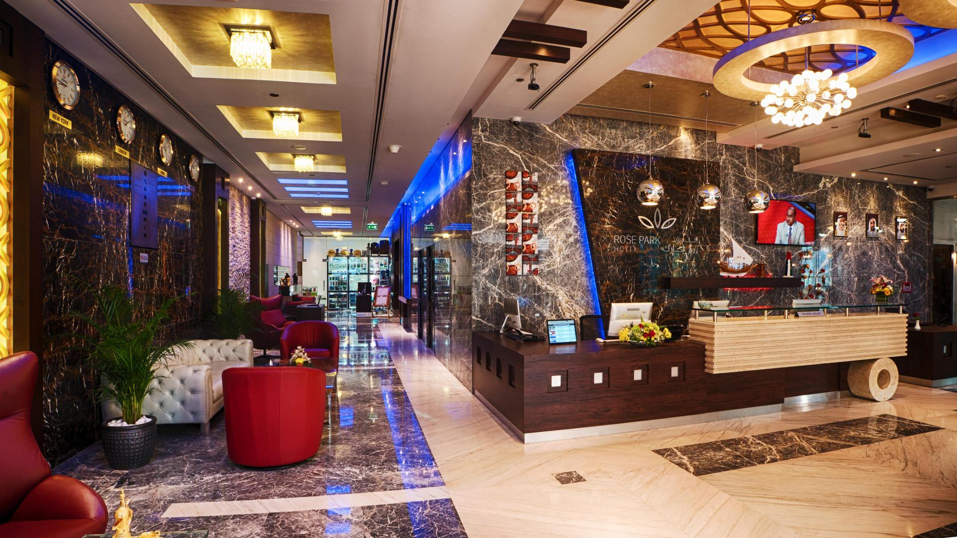 Vista do lobby Rose Park Hotel - Al Barsha