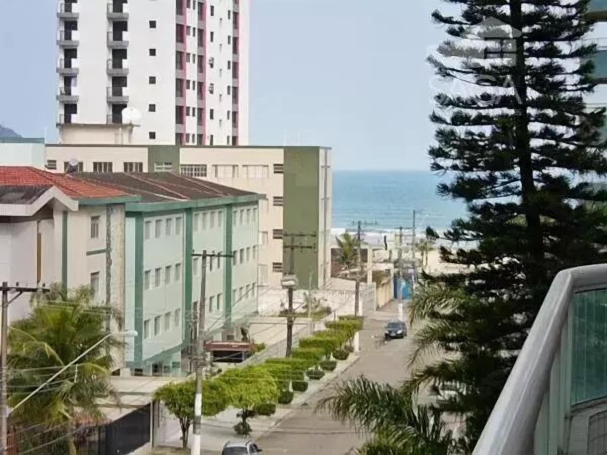 Vista da fachada Flat Boqueirao Praia Grande