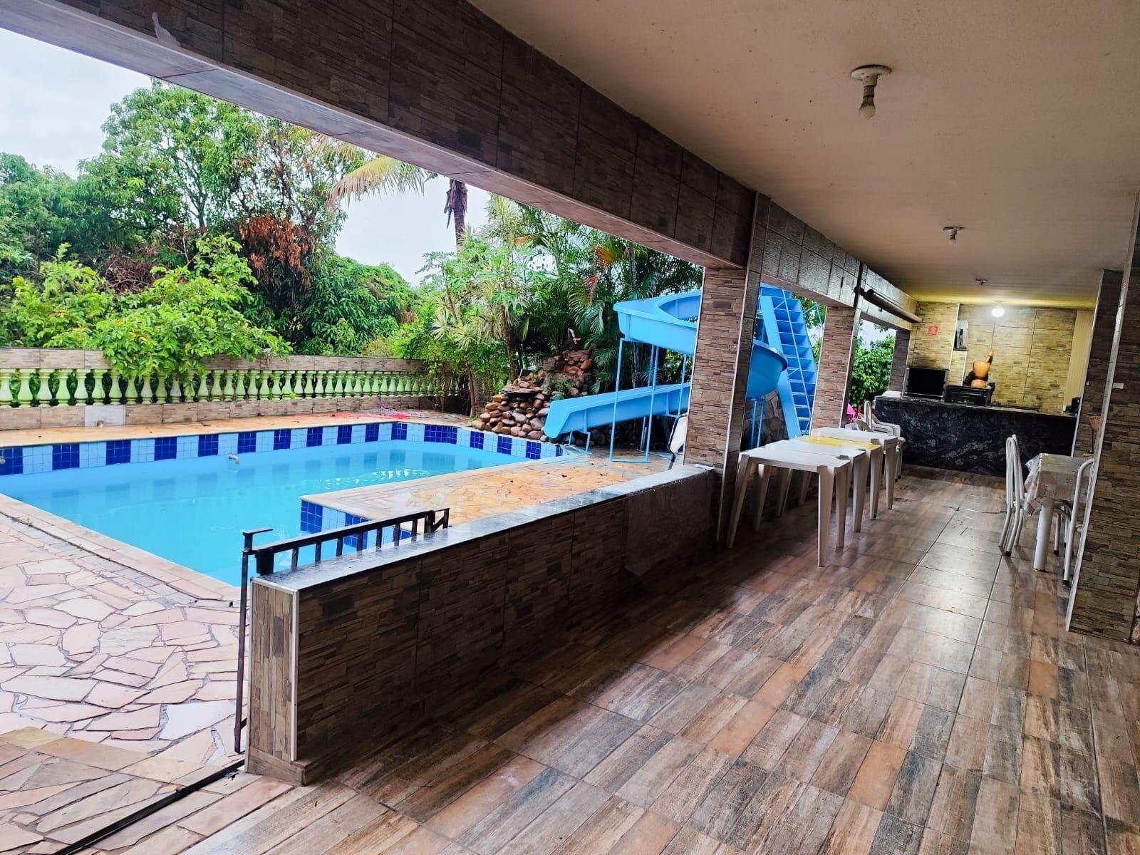 Vista da piscina Pousada recanto paraiso