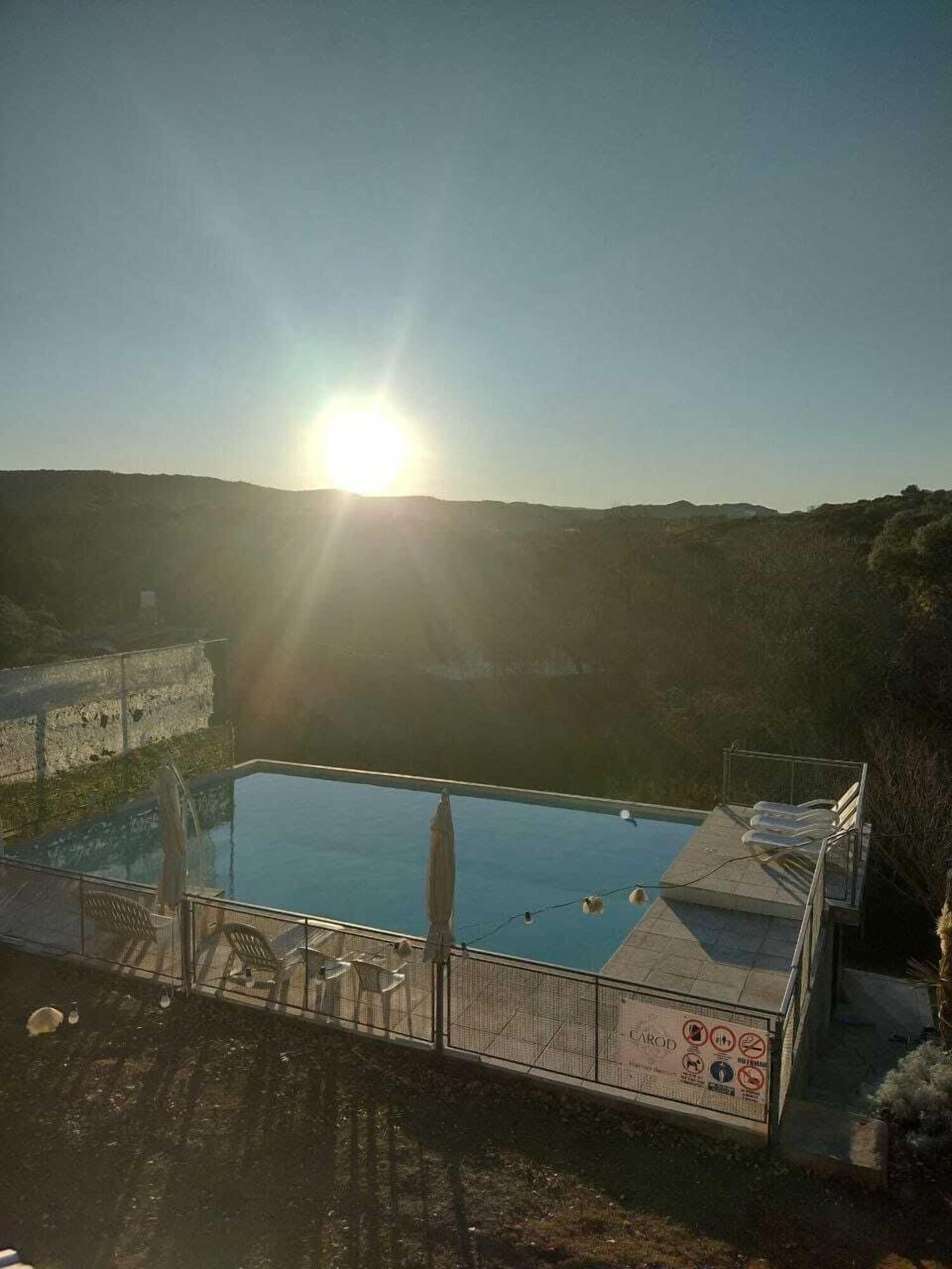Vista Piscina Carod Espacio Serrano