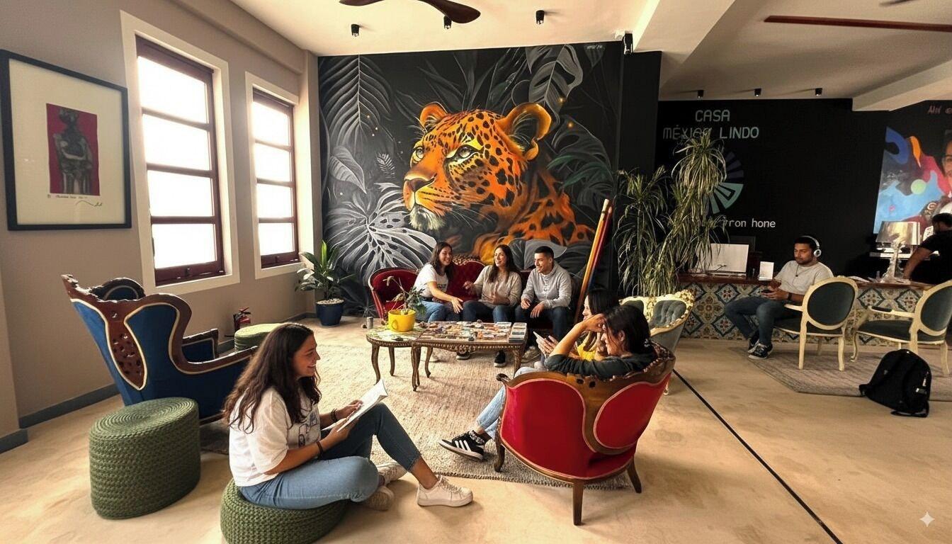 Vista Lobby Casa Mexico Lindo - Boutique Hostel