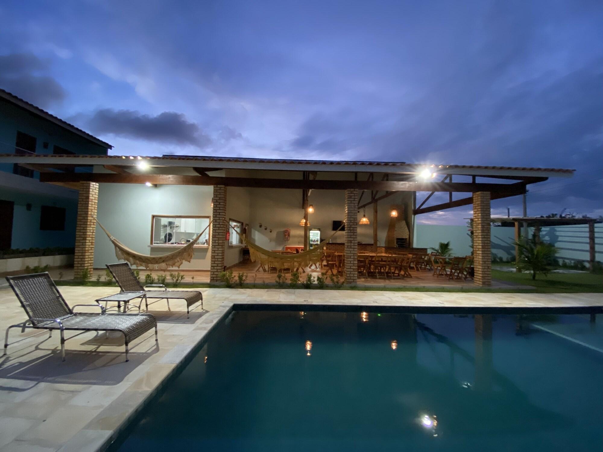 Vista Piscina Pousada Maanain