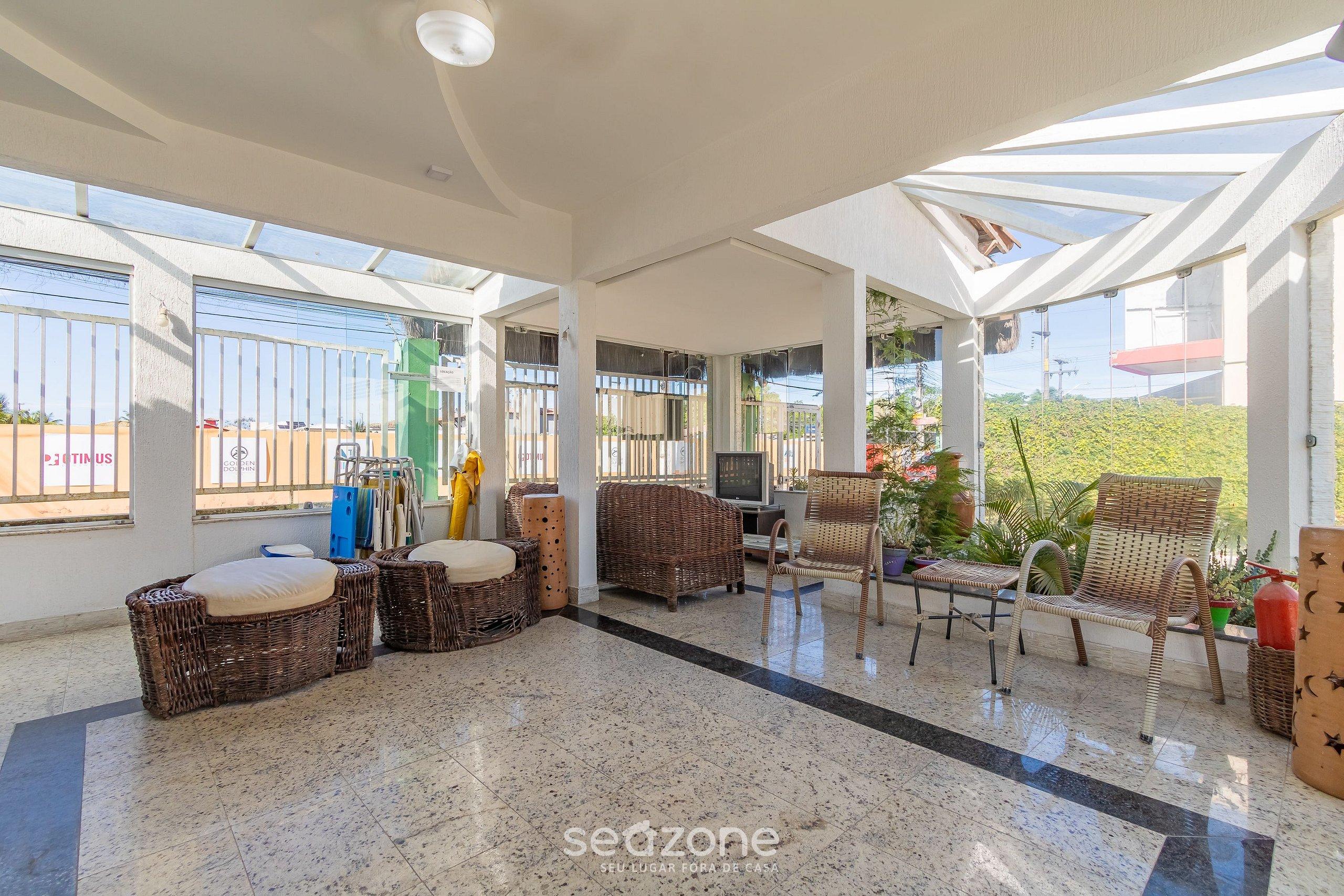 Vista Lobby Apto aconchegante prox a Praia de Taperuã TPV511