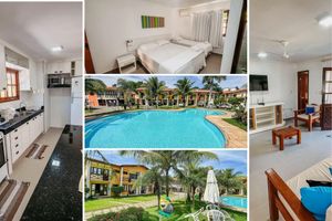 Alquiler Vacacional - Casas no Residencial Moradas de Israel, com 3 suítes (todas com ar condicionado), internet 300MBPS e área gourmet privativa a aproximadamente 200m da praia de Taperapuã, (Axé Mói)com piscinas, sauna, portaria 24hrs