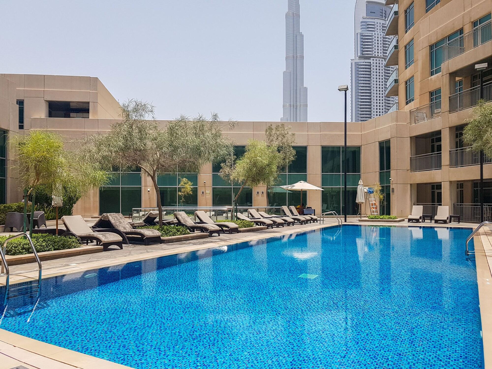 Vista da fachada Burj Khalifa Vw Prvt Pool in Dubai