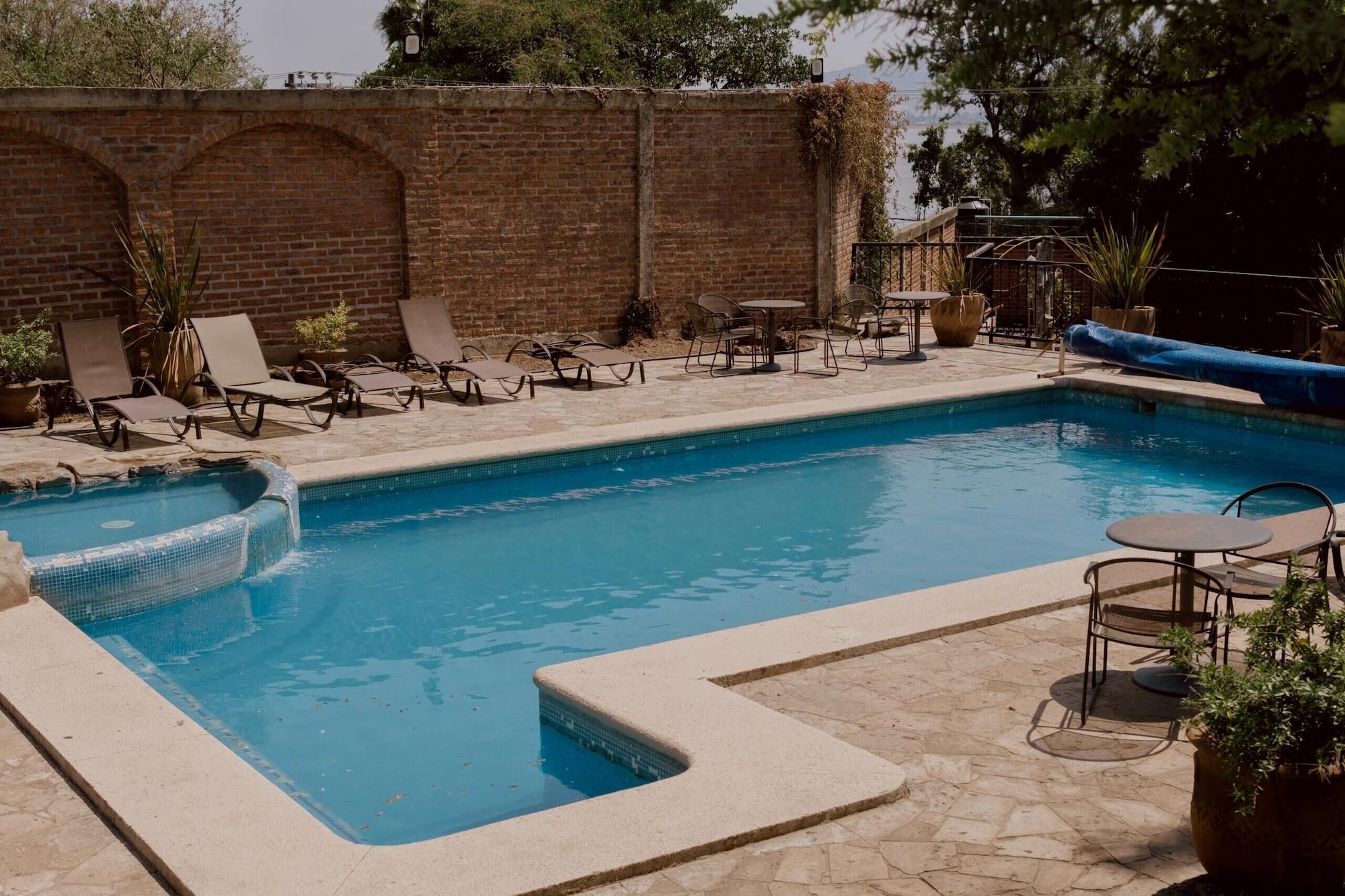 Vista da piscina Hacienda San Nicolas de las Fuentes