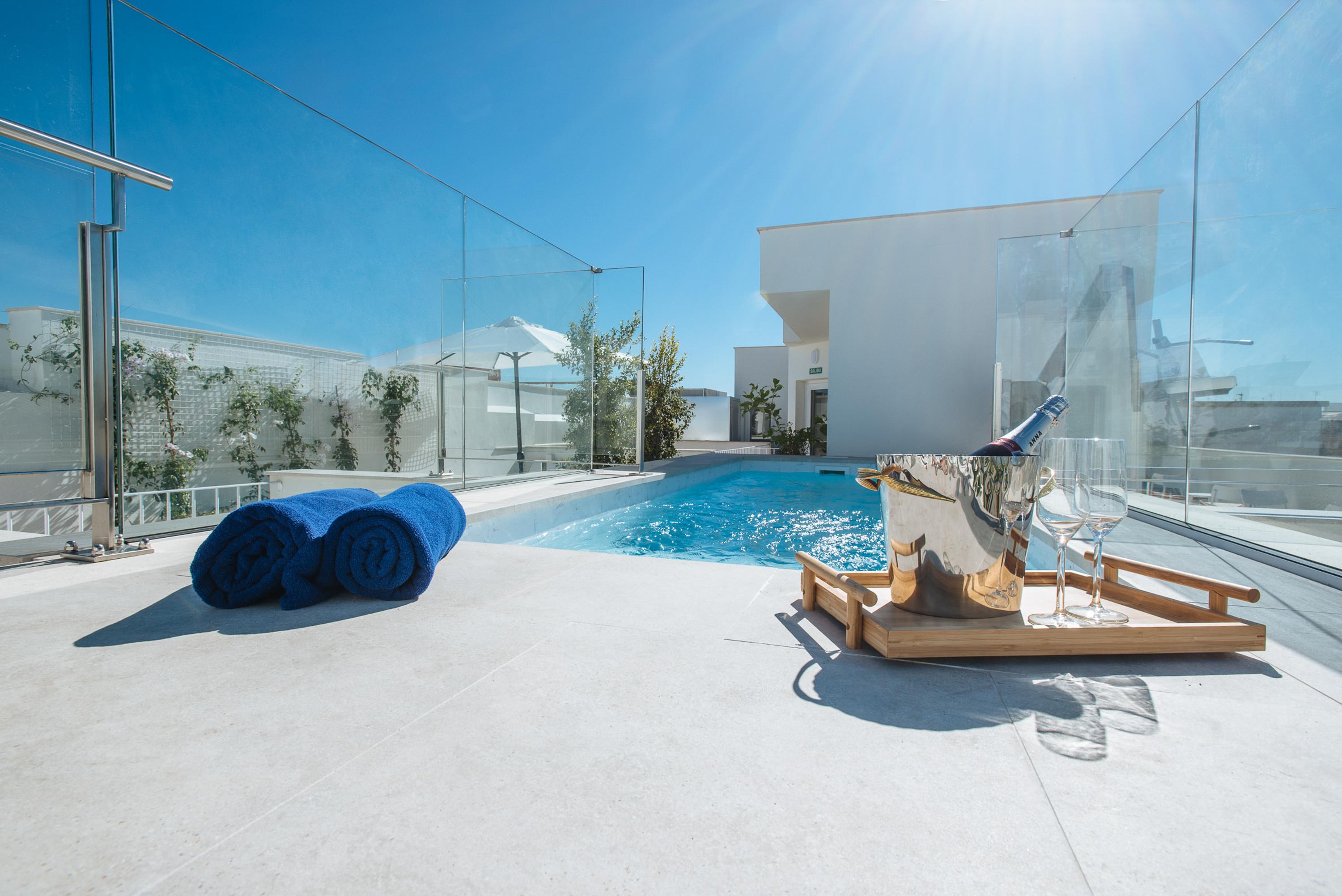 Vista Piscina Sercotel Sevilla Guadalquivir Suites