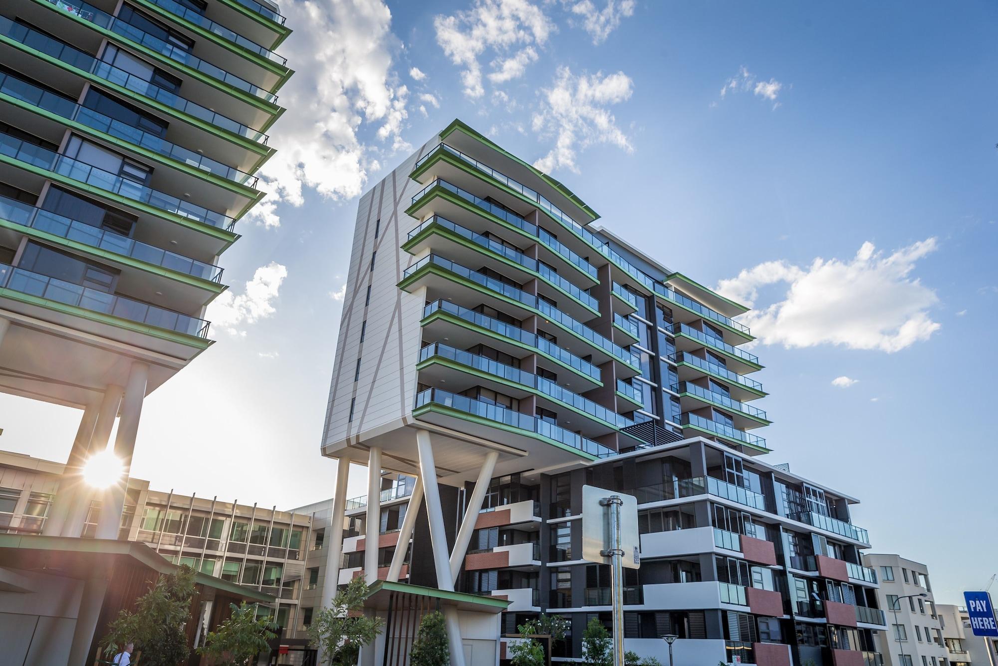 Vista Exterior Arena Apartments by CLLIX
