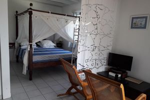 Alquiler Vacacional - Large studio, SEA VIEW, 350 euros/semaine, air conditioning, swimming pool, terrace, garden.