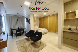 Renta temporal - #1404A# Flat mobiliado no Jardim Goias